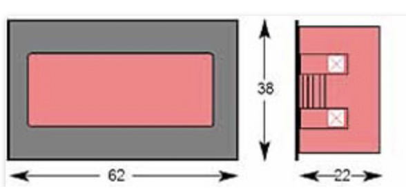 dpm-335-mechanische Abmessungen Ansicht des Rahmens der Einbauhalterung